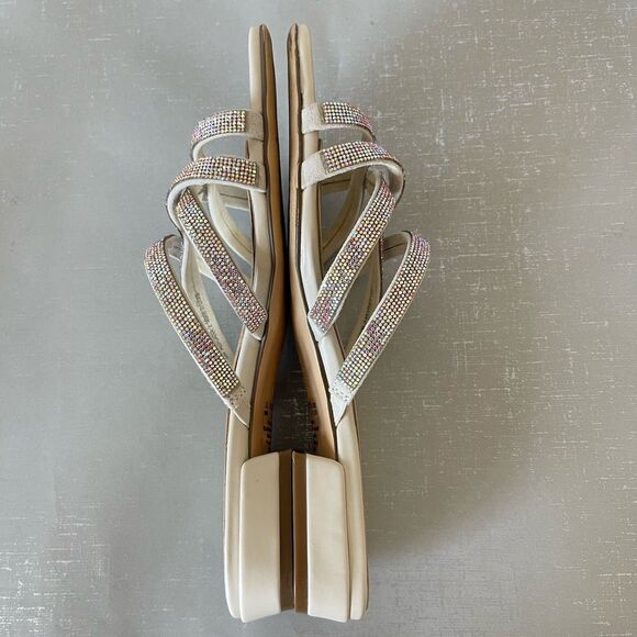 Naturalizer Rhynestones Strappy Sandal 8 M Sparkle Party Cocktail Prom Shoes - Picture 9 of 14